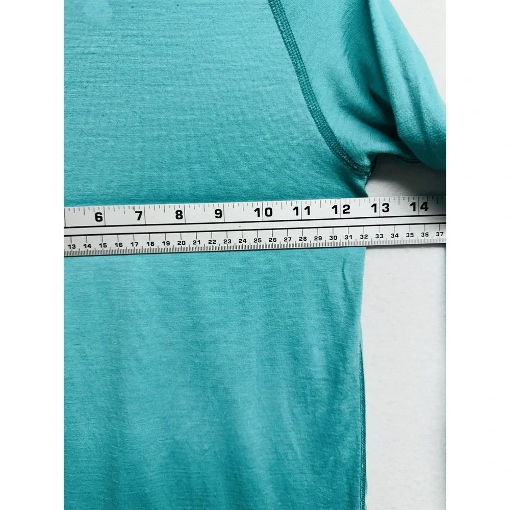 IKSPLOR Base Layer Top Kid's Sz 6-7 100% Merino Wool Teal Thumbhole Ski Winter